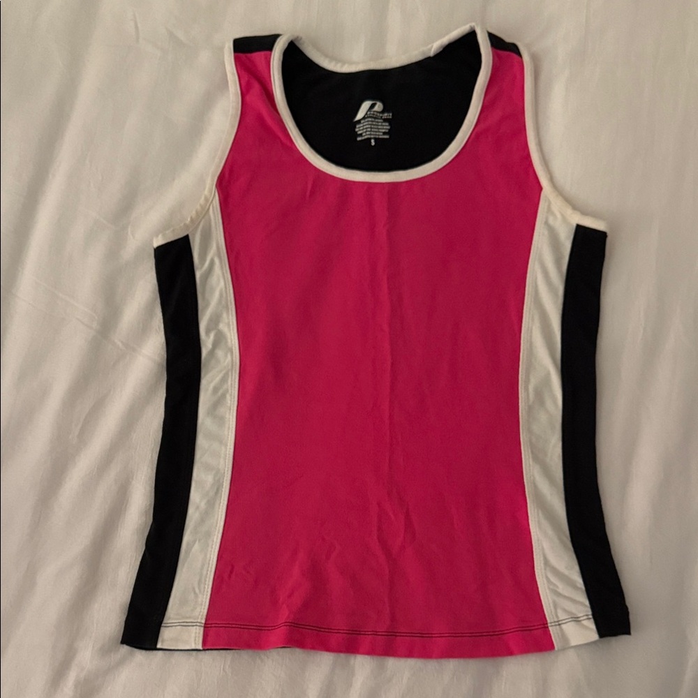 Prospirit Women's Pink and Black Tank Top
